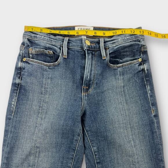 Frame Le Nouveau Straight Front Split Raw Hem Ankle Jeans in Sheffield Size 24 - Picture 8 of 11